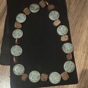 Elegant Green and Brown Beaded Necklace